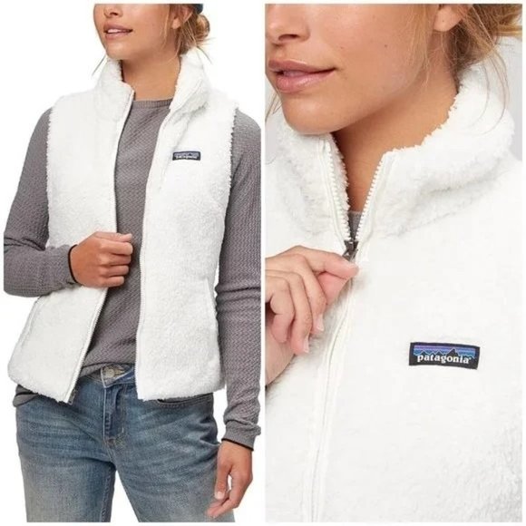 Patagonia Jackets & Blazers - PATAGONIA Los Gatos White Sherpa Front Zip Vest sz(S)